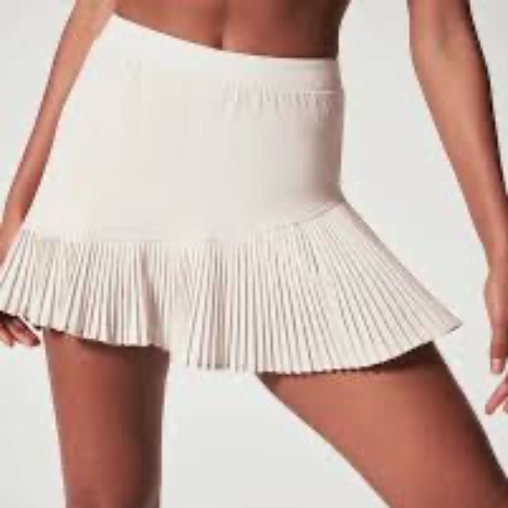 SPANX Yes Pleats Skort Beige 14" Women's Size 3X Plus